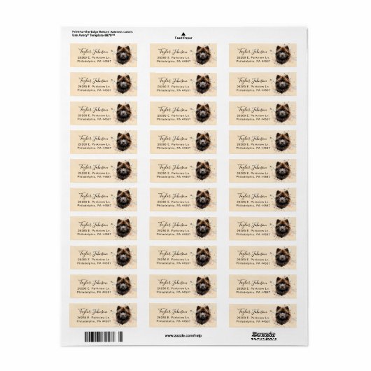 Chow Chow Return Address Label (Full Sheet)