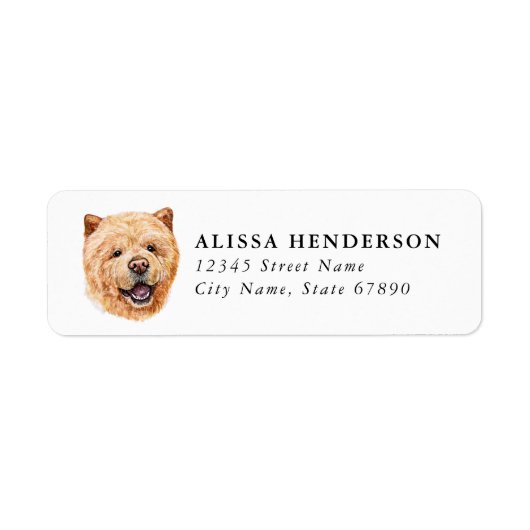 Chow Chow Return Address Labels (Voorkant)