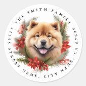 Chow Chow Ronde Stickers (Voorkant)