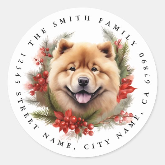 Chow Chow Ronde Stickers (Voorkant)