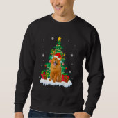 Chow Chow Santa Christmas Tree Light Pajama Dog Xm Trui (Voorkant)