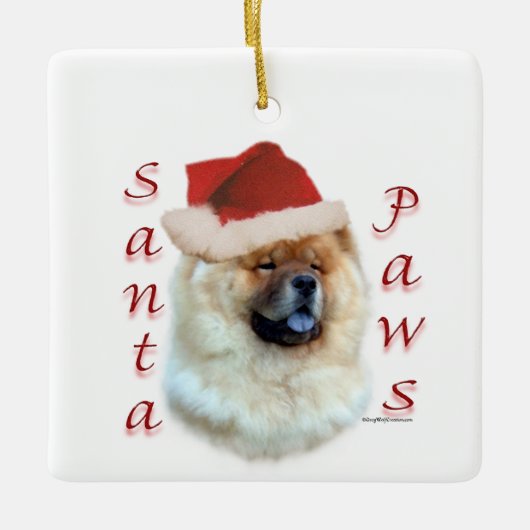Chow Chow Santa Paws Keramisch Ornament (Voorkant)