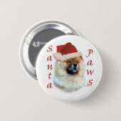 Chow Chow Santa Paws Ronde Button 5,7 Cm (Voorkant /achterkant)