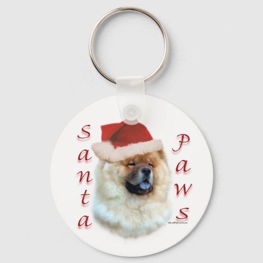 Chow Chow Santa Paws Sleutelhanger (Voorkant)