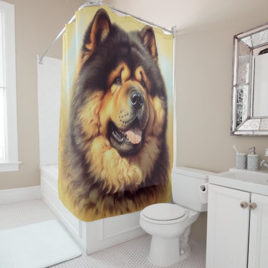Chow-Chow Schilderen Douchegordijn (In situ)