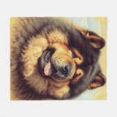 Chow-Chow Schilderen Fleece Deken (Voorkant (Horizontaal))