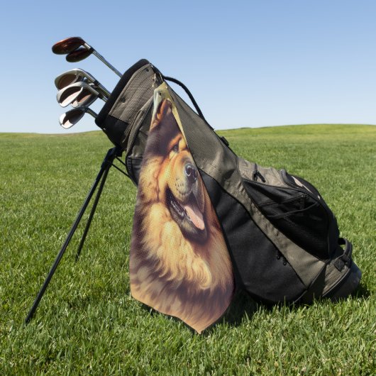 Chow-Chow Schilderen Golfhanddoek (Groen)