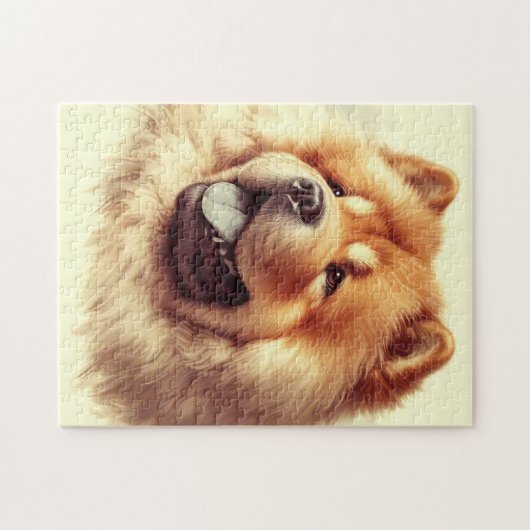 Chow-Chow Schilderen Legpuzzel (Horizontaal)