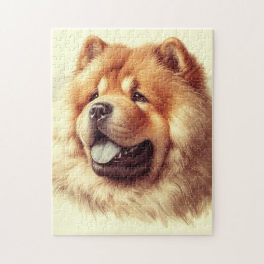 Chow-Chow Schilderen Legpuzzel (Verticaal)