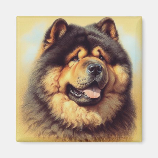 Chow-Chow Schilderen Magneet (Voorkant)