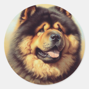  Chow-Chow Schilderen Ronde Sticker