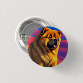 Chow Chow Schilderij Ronde Button 3,2 Cm (Voorkant /achterkant)