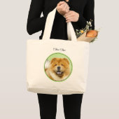 Chow Chow Schilderij Rood Ruw Schattige Originele  Grote Tote Bag (Voorkant (product))