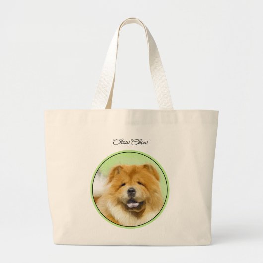 Chow Chow Schilderij Rood Ruw Schattige Originele  Grote Tote Bag (Voorkant)