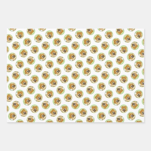 Chow Chow Schilderij Rood Ruw Schattige Originele  Inpakpapier Vel (Voorkant 2)