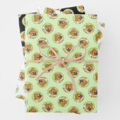 Chow Chow Schilderij Rood Ruw Schattige Originele Inpakpapier Vel (In situ)