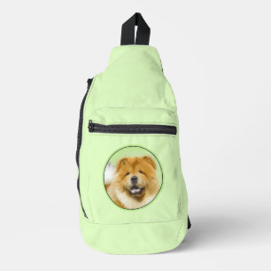 Chow Chow Schilderij Rood Ruw Schattige Originele  Sling Bag