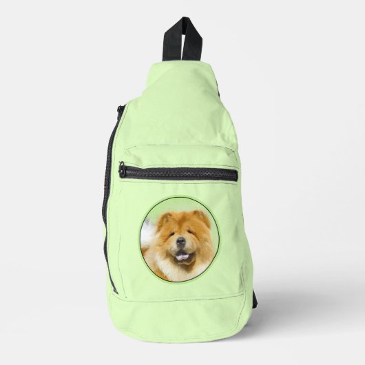 Chow Chow Schilderij Rood Ruw Schattige Originele Sling Bag (Voorkant)