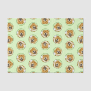 Chow Chow Schilderij Rood Ruw Schattige Originele  Tissuepapier