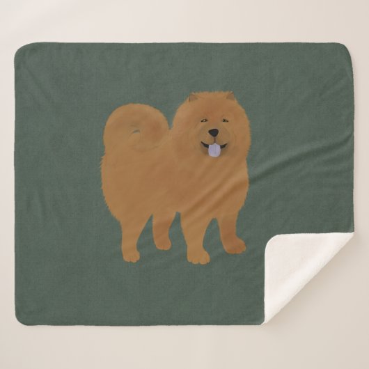 Chow Chow Sherpa Blanket Deken (Voorkant (horizontaal))