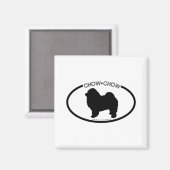 Chow Chow Silhouet Zwarte Magneet (Voorkant / Achterkant)