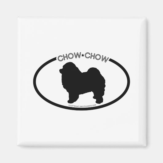 Chow Chow Silhouet Zwarte Magneet (Voorkant)
