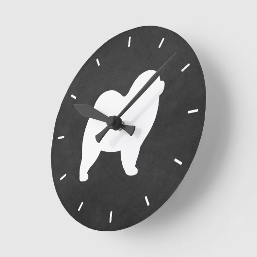 Chow Chow Silhouette Ronde Klok (Hoek)