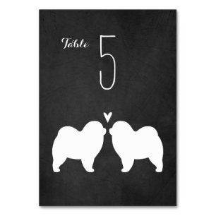 Chow Chow Silhouetten Trouwreceptie Kaart