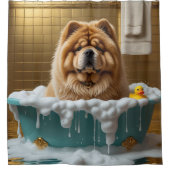 Chow Chow Slordig Slaperig Schattig Grappig Douchegordijn (Voorkant)