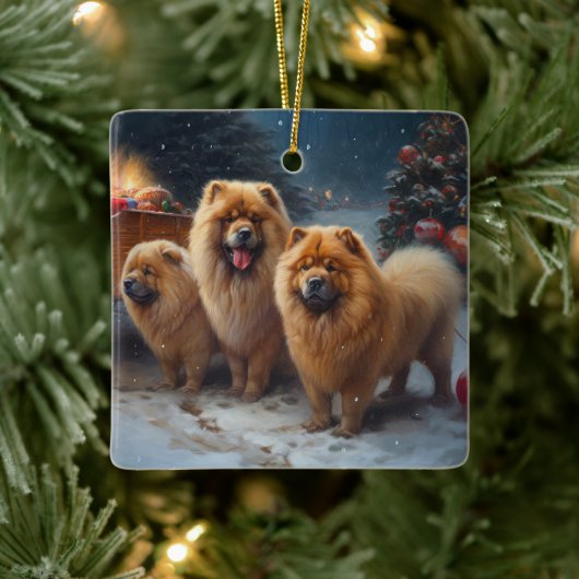 Chow Chow Sneeuw Slede Kerst Decoratie (Boom)