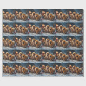 Chow Chow Sneeuw Slede Kerst Decoratie Cadeaupapier (Vlak)