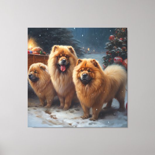 Chow Chow Sneeuw slee Kerstmis decoratie   (Voorkant)