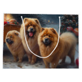 Chow Chow Sneeuw slee Kerstmis decoratie Groot Cadeauzakje (Achterkant)