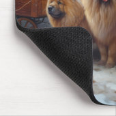 Chow Chow Sneeuw slee Kerstmis decoratie Muismat (Hoek)