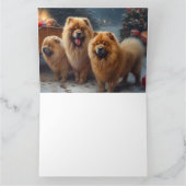 Chow Chow Sneeuwrijke slee Kerstmis decoratie Kaart (Binnen)