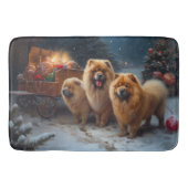 Chow Chow Snowy Sleigh Kerst Decor Badmat (Voorkant)