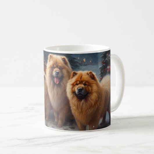 Chow Chow Snowy Sleigh Kerst Decor Koffiemok (Voorkant rechts)