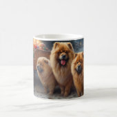 Chow Chow Snowy Sleigh Kerst Decor Koffiemok (Center)