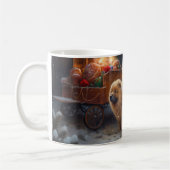 Chow Chow Snowy Sleigh Kerst Decor Koffiemok (Links)