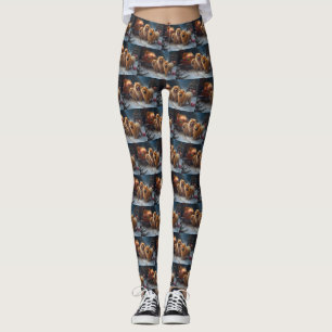 Chow Chow Snowy Sleigh Kerst Decor Leggings