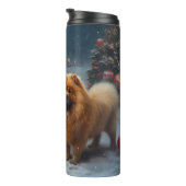 Chow Chow Snowy Sleigh Kerst Decor Thermosbeker (Geroteerd rechts)