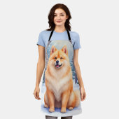 Chow Chow Snowy Stone Courtyard Christmas Art Schort (Gedragen)