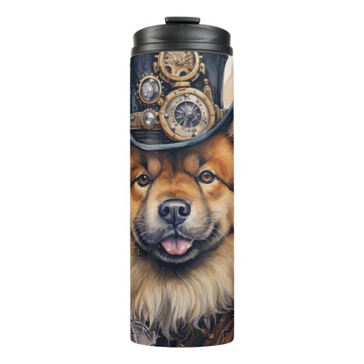 Chow Chow Steampunk Hond Thermosbeker (Voorkant)