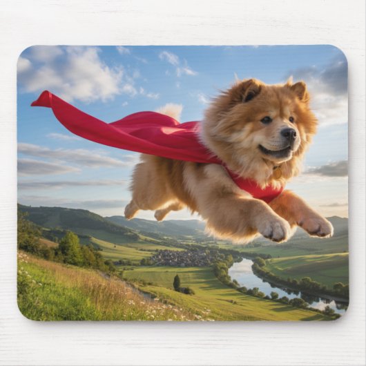 Chow Chow Superhero Mousepad Muismat (Voorkant)