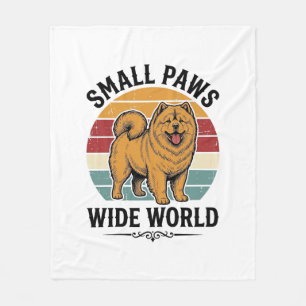 Chow Chow T-shirt Kleine poten brede wereld Vintag Fleece Deken
