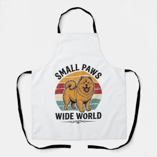 Chow Chow T-shirt Kleine poten Wijd Wereld Vintage Schort