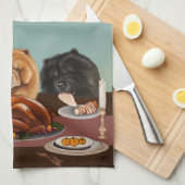Chow Chow Thanksgiving Diner Keuken Handdoek (Quarter Fold)