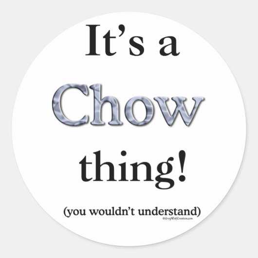 Chow Chow Thing Ronde Sticker (Voorkant)