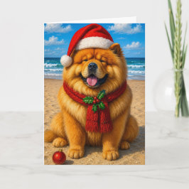 Chow Chow Vakantie Feestdagen Kaart