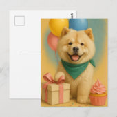 Chow Chow Verjaardag Briefkaart (Voorkant / Achterkant)